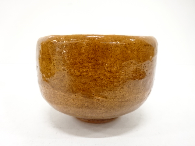  大樋焼　大樋一平造　飴釉　茶碗